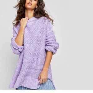 Free People Lavender Chunky Knit Sweater